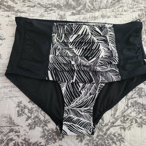 Calvin Klein Black & White High Rise Swim Bottoms Size Small NWT